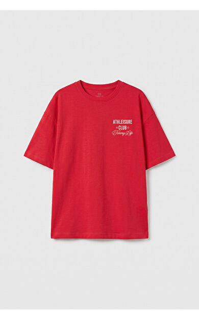 YENİ Fiesta Oversize Kısa Kollu Baskılı Kız Çocuk T-Shirt - 75175