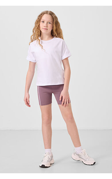 Gül Kurusu Esnek Standart Fit Basic Performans Kız Çocuk Tayt - 75189