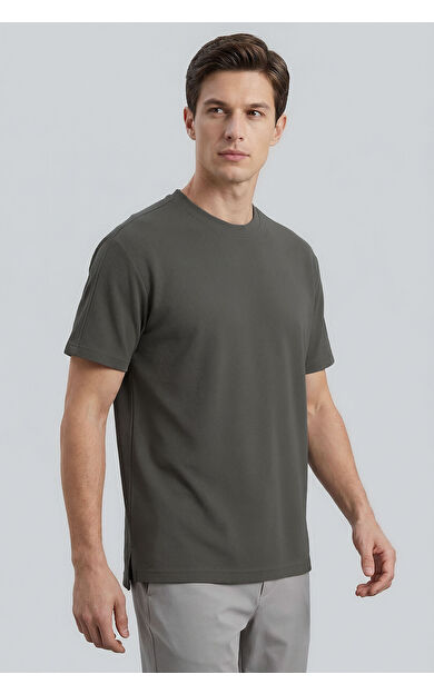 Haki Rahat Form Esnek Nefes Alabilir Erkek T-Shirt - 88495