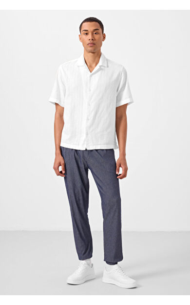 Kot Lacivert Standart Fit Dokuma Hafif Esnek Chino Erkek Pantolon - 82176