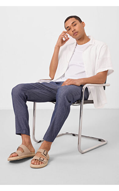 Kot Lacivert Standart Fit Dokuma Hafif Esnek Chino Erkek Pantolon - 82177