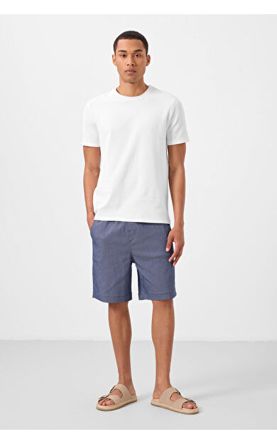 Kot Lacivert Standart Fit Dokuma Hafif Esnek Chino Erkek Şort - 81293