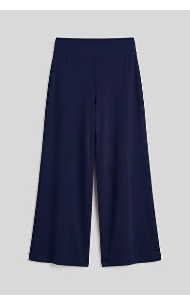 Koyu Mor Comfort Fit Geniş Paça Korsajlı Palazzo Kadın Pantolon - 94681