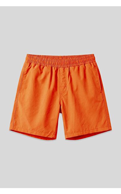 Neon Oranj Hızlı Kuruyan Standart Fit Erkek Deniz Şortu - 81237