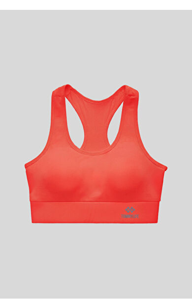 Neon Pembe Sırt Detaylı Dar Kalıp U Yaka Kadın Spor Büstiyer - 97120