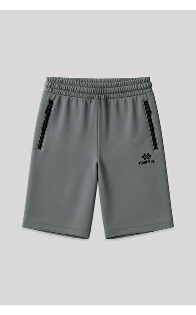 Çağla Gizli Fermuar Arka Cepli Bağcıklı Standart Kalıp Erkek Şort - 81136