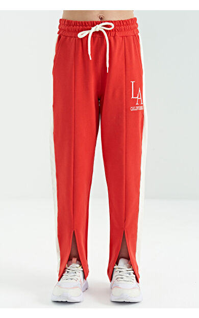 Fiesta Yazı Nakış Detaylı Bağcıklı Rahat Kalıp Kız Çocuk Eşofman Alt - 75121