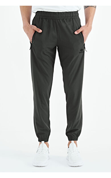 TommyLife Haki Erkek Basic Cepli Bağcıklı Rahat Form Lastik Paça Eşofman Altı - 84826