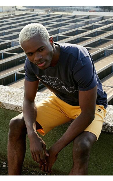 Hardal Tek Fermuar Cep Detaylı Bağcıklı Standart Kalıp Erkek Şort - 81202