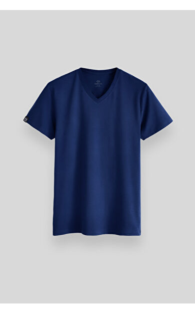İndigo Basic Kısa Kol Standart Kalıp V Yaka Erkek T-Shirt - 87912