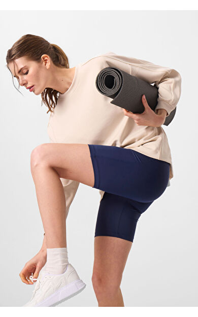 İndigo Yüksek Bel Toparlayıcı Kısa Biker Kadın Tayt - 91007