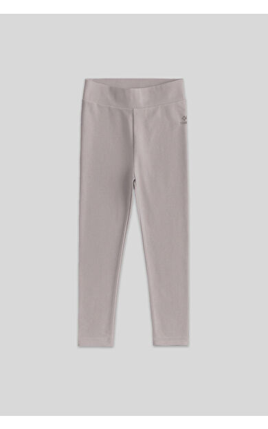 Koyu Bej Yüksek Bel Dar Paça Kız Çocuk Tayt  - 75047