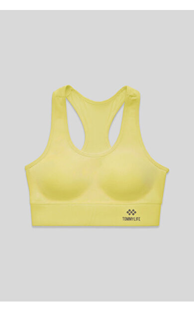 Limon Sırt Detaylı Dar Kalıp U Yaka Kadın Spor Büstiyer - 97120