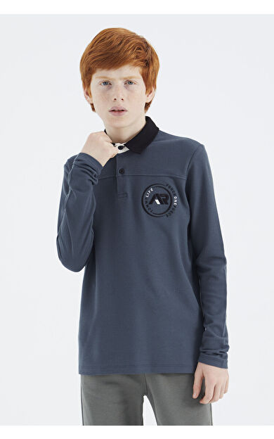 Orman Yeşili Polo Yaka Erkek Çocuk T-Shirt - 11172