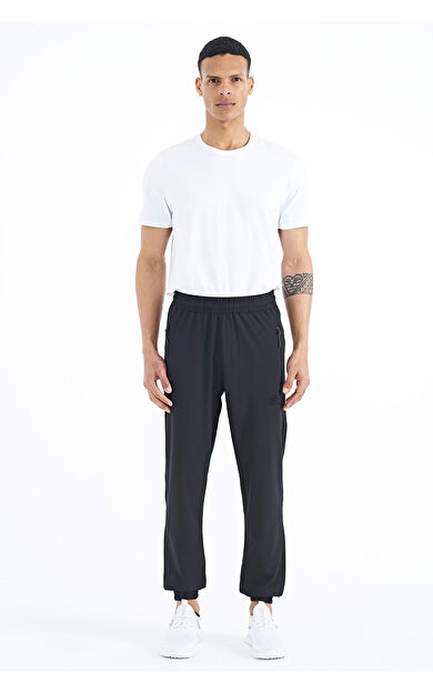 TommyLife Siyah Erkek Basic Cepli Bağcıklı Rahat Form Lastik Paça Eşofman Altı - 84826