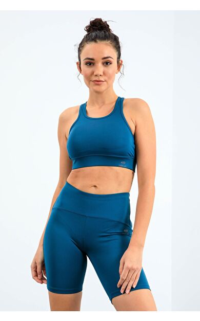 Zümrüt Yüksek Bel Toparlayıcı Slim Fit Büstiyer Biker Kadın Tayt Takım - 95303