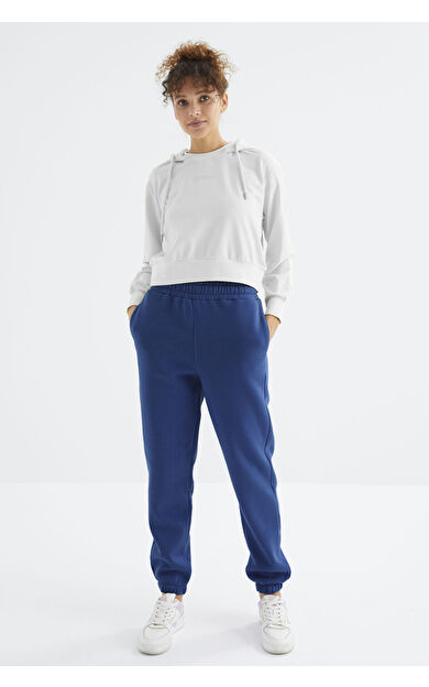 Parlament Yüksek Bel Şardonlu 3 İplik Pamuklu Basic Kadın Eşofman Alt - 94624