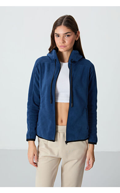 Parlament Kalın Yumuşak Dokulu Kapüşonlu Standart Fit Nakışlı Polar Kadın Sweatshirt -97287