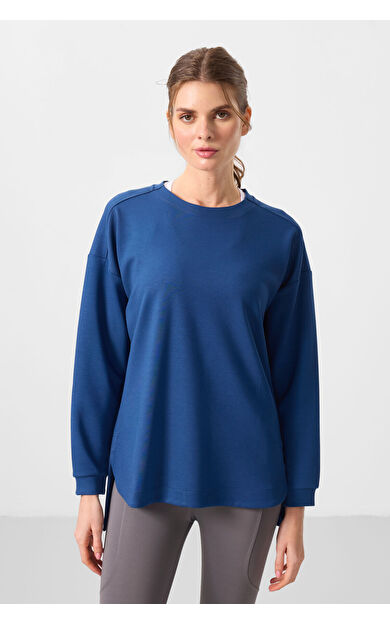 TommyLife Parlament Yumuşak Dokulu O Yaka Rahat Form Kadın Tunik Sweatshirt - 97305