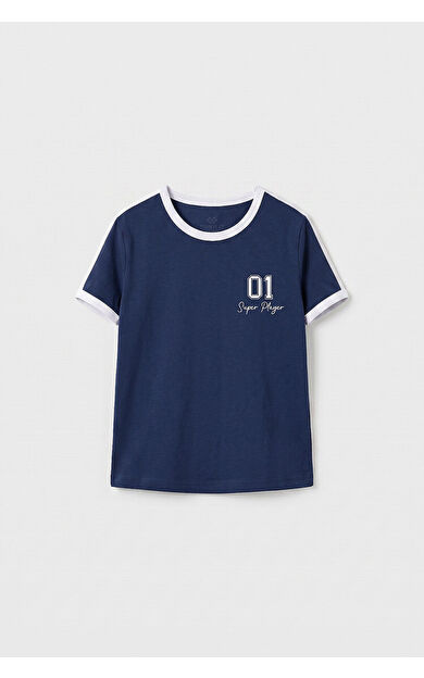 YENİ Parlament Omuz Biye Detaylı Baskılı Kız Çocuk T-Shirt - 75181