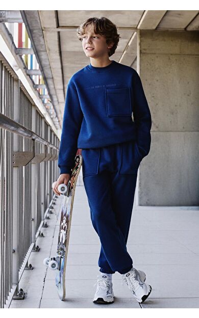 Parlament Pamuklu Kalın İçi Tüylü Standart Fit Baskılı Erkek Çocuk Eşofman Takım - 11257