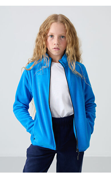 Saks Kalın Yumuşak Dokulu Standart Fit Nakışlı Polar Kız Çocuk Sweatshirt - 75154