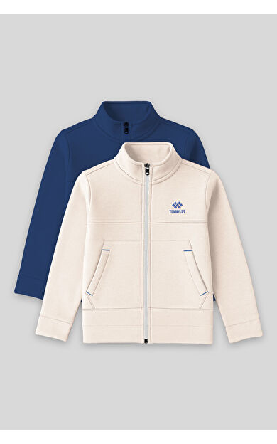 Standart Fit 2li Paket Bej-Parlament Erkek Çocuk Sweatshirt - 11245