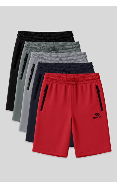 Standart Fit  Basic 5li Paket Erkek Şort - 81136