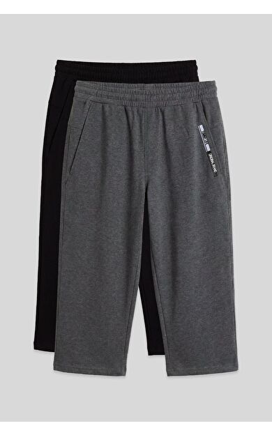 Standart Kalıp 2li Paket Siyah-Antrasit Melanj Erkek Kapri - 83092