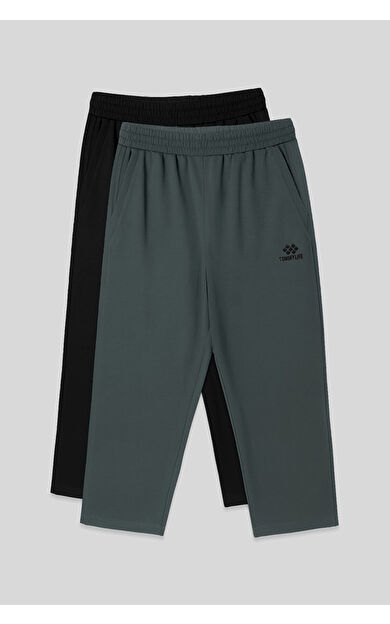 Standart Fit 2li Paket Siyah-Haki Erkek Kapri - 83102