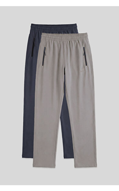 Standart Kalıp 2li Paket Antrasit-Taş Erkek Eşofman Alt - 84768