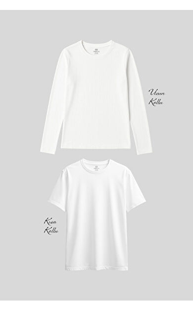 Basic O Yaka 2li Paket Beyaz Kadın T-Shirt
