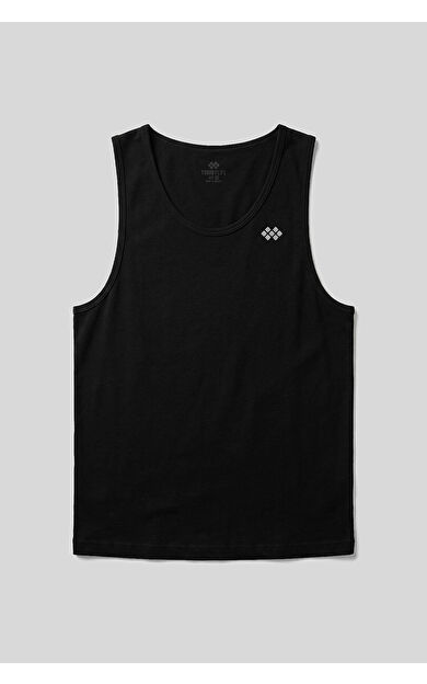 Siyah Standart Kalıp Basic Spor Performans Kolsuz Erkek Atlet - 88503