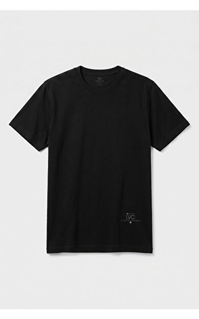 YENİ Siyah Standart Fit Baskılı Kısa Kollu Erkek T-Shirt - 88440