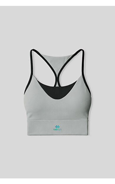 Taş Standart Fit Baskılı Sırt Detaylı Kadın Spor Büstiyer - 97300