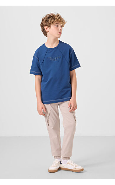 Taş Standart Fit Dokuma Hafif Esnek Chino Erkek Çocuk Pantolon - 11271