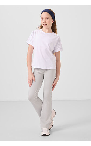 Taş Esnek Standart Fit Basic Performans İspanyol Paça Kız Çocuk Tayt - 75193
