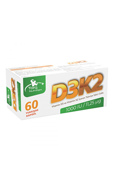 Torq Nutrition D3K2 (1000 IU / 11,25 mcg) - 60 Kapsül