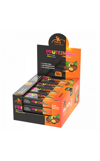 Torq Nutrition Pre-Workout Bar - 12 x 50 gr. (Fındık)