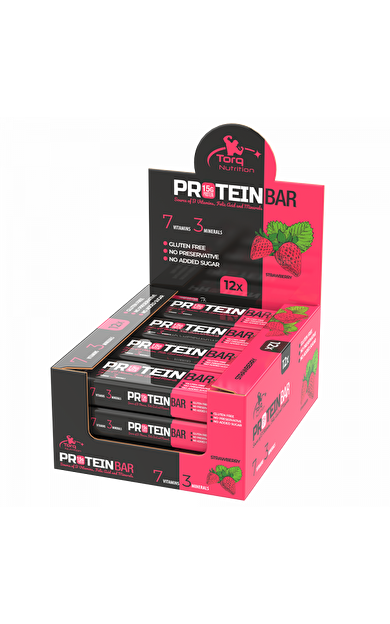 Torq Nutrition Whey Protein Bar - Display Stand - 12 x 50 gr. (Çilek)