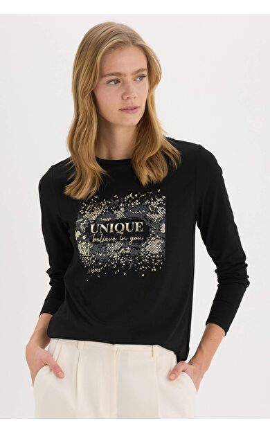 Traditional Regular Fit Bisiklet Yaka Uzun Kollu Tişört