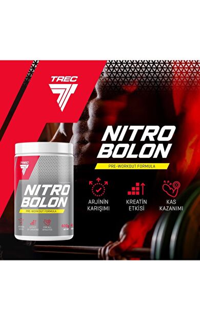 Trec Nutrition Trec Nitrobolon Pre-Workout Tropikal Meyve Aromalı 600G | Antrenman Öncesi Takviye | 40 Servis