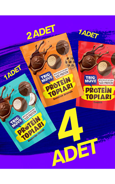 TrioMove Sütlü Çikolata Kaplamalı Protein Topları Karışık Tanışma Paketi (Şeker İlavesiz) 