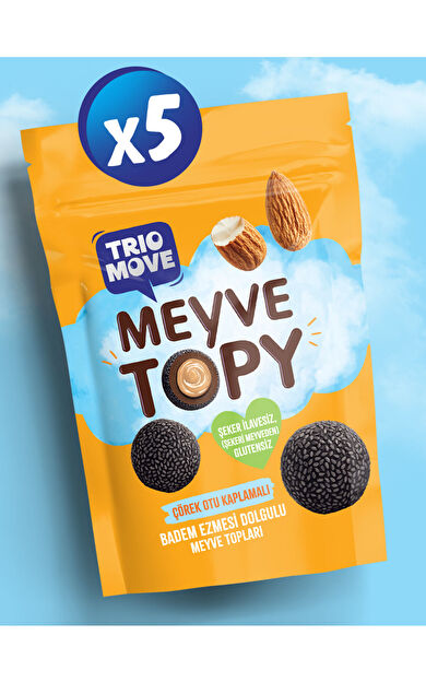 TrioMove Badem Ezmesi Dolgulu Çörek Otu Tohumu Kaplamalı Meyve Topları 
