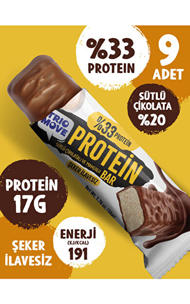 TrioMove 50 gram Protein Bar - Mango ve Yoğurtlu, %33 Protein, 50 g x 9 Adet 