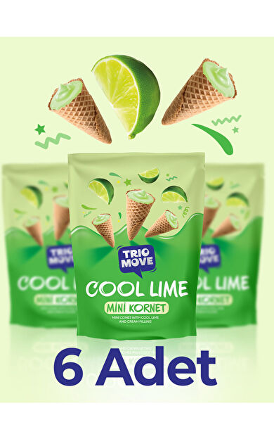 TrioMove Mini Kornet - Coll Lime Kremalı (6 PAKET) 