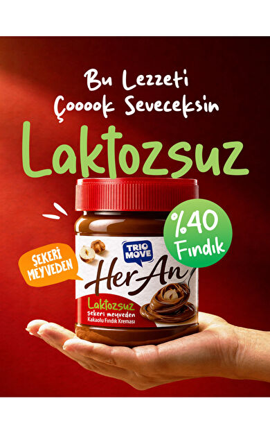 TrioMove Her An Kakaolu Fındık Kreması 300 gram Laktozsuz