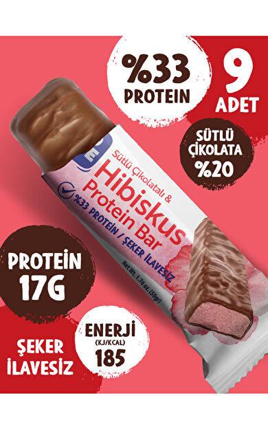 TrioMove 50 gram Protein Bar - Hibiskus %33 Protein, 50 g x 9 Adet 