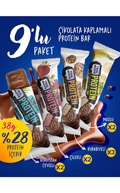 TrioMove 38 gram %28 Proteinli Protein Bar 9'lu Tanışma Paketi 38 Gr. X 9 Adet 