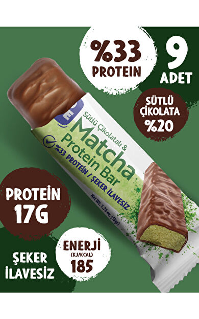 TrioMove 50 gram Protein Bar - Matcha %33 Protein, 50 g x 9 Adet 